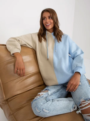 Beige and blue women's basic sweatshirt RUE PARIS