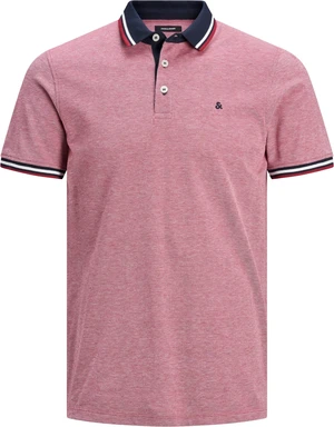 Jack&Jones Pánské polo triko JJEPAULOS Slim Fit 12136668 Rio Red S