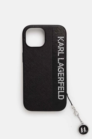 Obal na telefon Karl Lagerfeld iPhone 15 / 14 / 13 6.1 černá barva, KLHCP15SPSAKDGCK