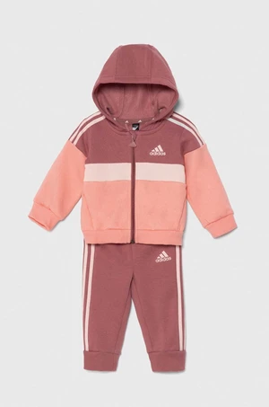 Kojenecká tepláková souprava adidas I 3S TIB FL TS růžová barva, IV7394