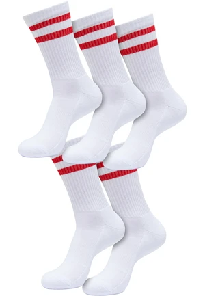 Double Stripe 5-Pack socks white/red