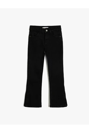 Koton Normal Waist Cotton Jeans with Slit Detail - Slim Jeans