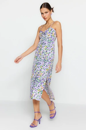 Trendyol Multi Color Midi szőtt ablak részletesen szőtt ruha