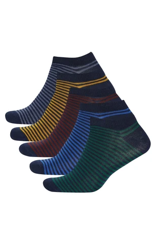 DEFACTO Men's 5-Pack Cotton Ankle Socks