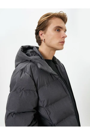 Koton Down Jacket Hooded Zipper Pocket Detailed