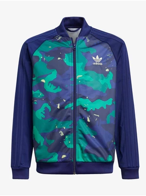 Green-Blue Girls Patterned Jacket adidas Originals SST Top - Unisex