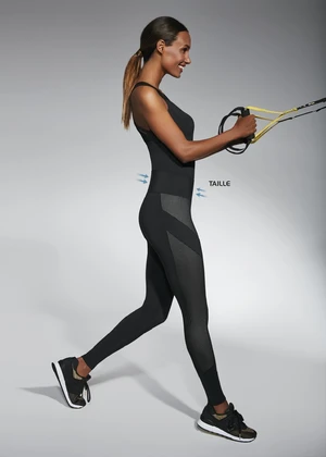 Bas Bleu MISTY sports leggings with wasp waist effect and combined materials