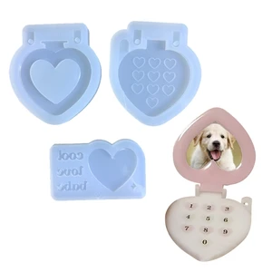 Epoxy Jewelry Mold for Resin Casting Keychain Photo Frame Heart Pendant Mold