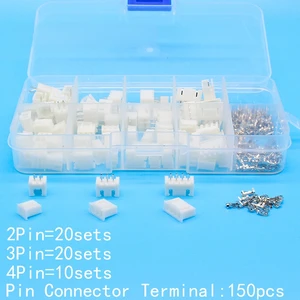 50 sets Kit in box 2p 3p 4 pin 2.54mm Pitch Terminal / Housing / Pin Header Connector Wire Connectors Adaptor XH2P Kits