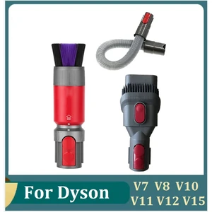 For Dyson V7 V8 V10 V11 V12 V15 Vacuum Cleaner Traceless Dust Removal Soft Brush+2 In1 Brush+Extension Hose Parts