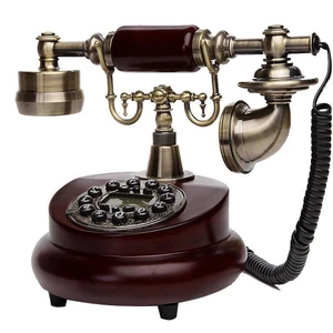 Retro Telephone Household Antique Nostalgic Old-Fashioned Turntable European Wired Antique Fixed Telephonefor Home Practical