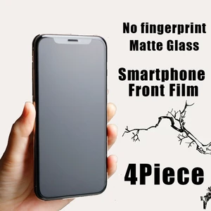 4Pcs iPhone 14 13 12 XR XS 11 Pro Max mini Glass Anti-fingerprint Matte Protective Glas For Iphone 7 8 Plus Protector Film