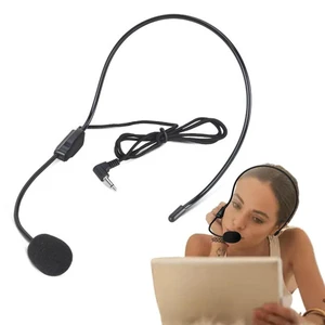 Professional Head-mounted Headset Microphone Portable Wired 3.5mm Plug Lecture Speech Headphone Mic For Teaching Meeting Laptop