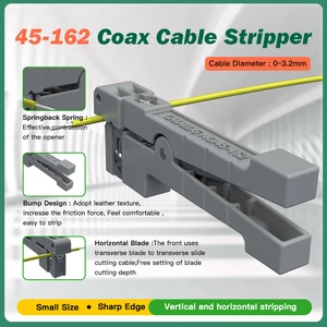 Fiber Optic Stripper Coaxial Wire Stripper Optical Cable Slitter Stripping Tool (0-3.2mm) Diameter