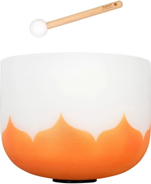 Sela 10" Crystal Singing Bowl Lotus 440 Hz D - Orange (Sacral Chakra). incl. 1 Wood Mallet El cuenco cantor 10" Sacral Chakra