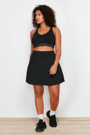 Trendyol Curve Black 2 Layer Knitted Sports Shorts Skirt