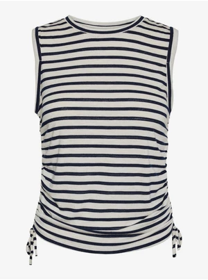 Blue-cream women's striped top Vero Moda Holly