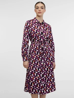 Purple women's patterned shirt dress ORSAY