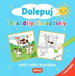 Dolepuj 3 rozdíly / 3 rozdiely - sešit/ zošit s kravičkou + samolepky (CZ/SK vydanie)