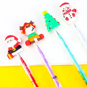 Kawaii Christmas Non Sharpening Pencils HB Lead Mechanical Pencil Stationery Cute Press Pen School Office Supplies for Kids Gift