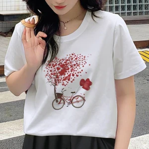 YA50 Casual Summer Women T Shirts Streetwear Cute Top Clothes Funny Print Short Sleeve O-neck Graphic Designer T Shirts Women