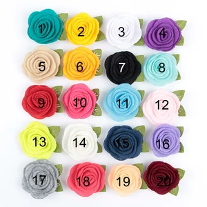 Yundfly 120pcs 3.5CM Felt Rose Flower Hair Accessories Handmade Rolled Rosettes For Hair Clip Baby Girls Headband