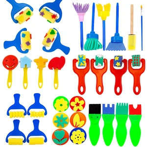 Children Toddler Sponge Stamp Brush Kits DIY Flower Drawing Toys for Children Paint Educational DIY Art Craft Creativity Tools