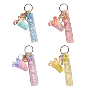 E9LB Adorable Ice Cream Schoolbag Keychain for Creative for Key Ring for Boy