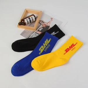 Trendy socks men's tube letters European and American street hip-hop trend college style cotton sports socks