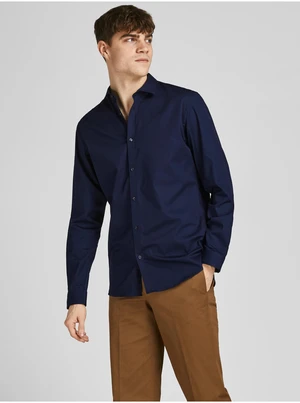 Tmavě modrá pánská košile Jack & Jones Lacardiff - Pánské