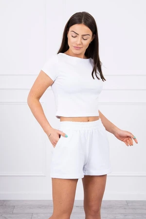 Cotton set with shorts white