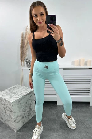 Ribbed mint leggings