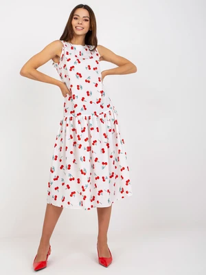 White midi dress with Safia prints