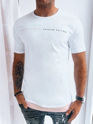 White men's T-shirt with Dstreet print