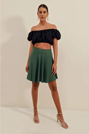 Bigdart 1885 Flare Mini Skirt - Emerald