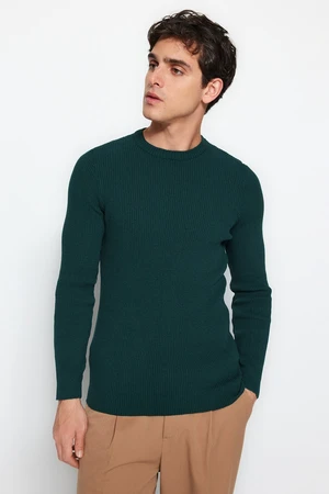 Trendyol Emerald Men's Fitted Tight fit Crew Neck Basic Sweater