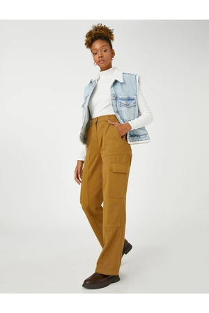 Koton Cargo Pants High Waist with Pocket Detailed