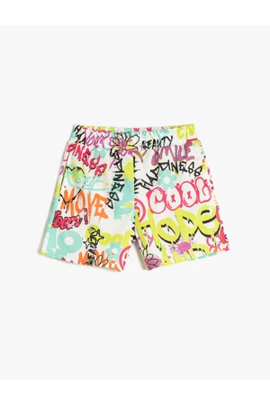 Koton The Shorts Waist Elasticated, Printed with pockets.