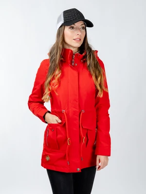 Women's reversible parka GLANO - red