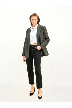 LC Waikiki Women's Straight Long Sleeve Blazer Jacket