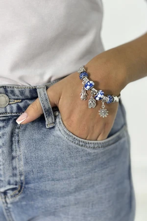 Blue cornflower bracelet