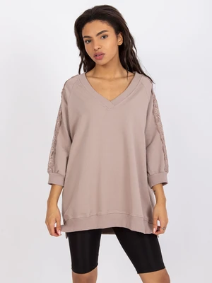 Dark beige casual blouse Leja RUE PARIS