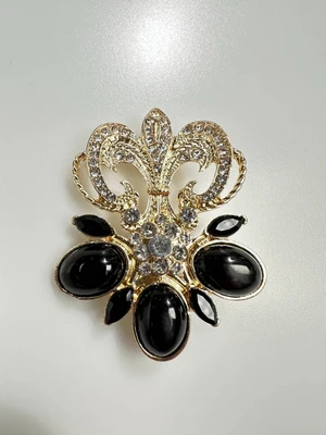 Brooch XZ459-74 gold + black