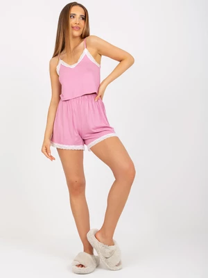 Pink two-piece viscose pyjamas RUE PARIS