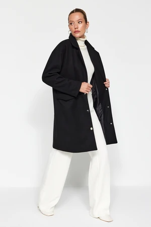 Trendyol Black Oversize Wide-Cut Belted Coat