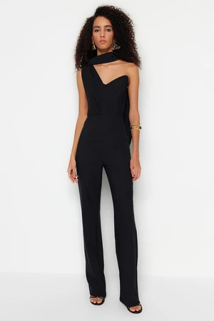 Trendyol Black Lined Woven Jumpsuit