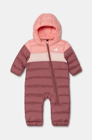 Dětský overal adidas I SNOWSUIT růžová barva, IX3248