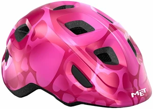 MET Hooray Pink Hearts/Glossy S (52-55 cm) Kinder fahrradhelm