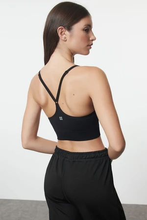 Trendyol Black Seamless Support Shaping Strappy Yoga Knit Sports Bra