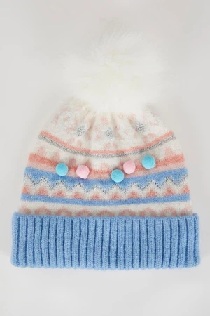 DEFACTO Girl Patterned Pompom Beret